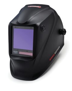 A black welding helmet with an auto-darkening lens and "3350 Series" text on the side, perfect for those comparing the Lincoln Viking 3350 vs. Miller Infinity models.
